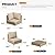 VICLLAX 5 Pieces Patio Conversation Set, Cushioned Outdoor Furniture Set of 5, Wicker Outdoor Sectional Sofa Set with Glass-top Table for Lawn, Backyard, Garden, Oak