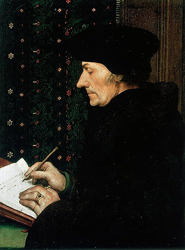 Affiche toile Desiderus Erasmus Hans Holbein portrait décoration murale salon 60x90cm