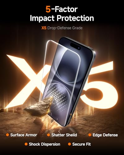 Image of SMARTDEVIL 2 Pack for iPhone 16 / iPhone 15 Screen Protector, 9H Hardness Military Grade Shatterproof, HD Clear Tempered Glass with Auto Dust-Elimination, Bubble Free, Easy Installation, Case Friendly