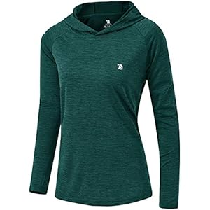 donhobo Women’s Long Sleeve Sports Running Hoodie Tops Shirts with Thumb Hole,UPF 50+ Sun Protect Breathable Quick-Dry Fitness T-Shirt Tops for Workout Gym Training Yoga Pilates