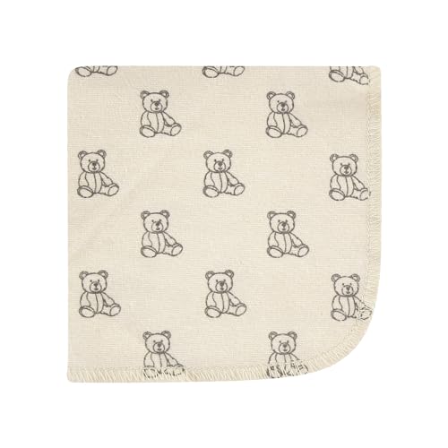 Image of Hudson Baby Unisex Baby Flannel Cotton Poly Washcloths, Teddy Bears 12 Pack, One Size