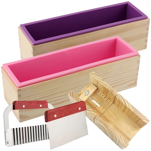 ZOENHOU 7PCS 42oz Soap Molds with Stainless Steel Wavy Slicer