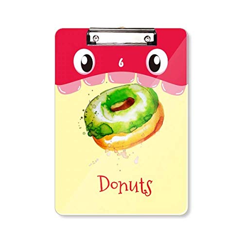 Porte-bloc A4 donut vert aquarelle peint à la main pour l'organisation de vos documents