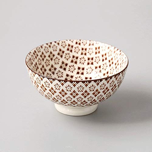 TEmkin Plate and Bowl Sets Japanese and Wind 4.5-inch Rice Bowl Ceramic Unglazed Anti-scalding Bowl European Simple Household Soup Bowl High-Legged (Color : E) (R)