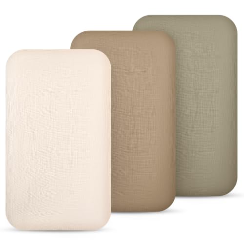 Image of lulumoon Muslin Bassinet Sheets 3Pack: Fitted Most Bedside Sleeper Mattress | Soft Cotton Bassinet Mattress Sheets for Baby - 33x21 inch Flexible Fit for Baby Delight Dream on Me and Other Rectangle pads