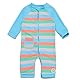 Mazuliso Baby Junge UPF50+ Badeanzug 3/4-Ärmel mit Durchgehendem Front Zip(BUStreifen,74-80 cm)
