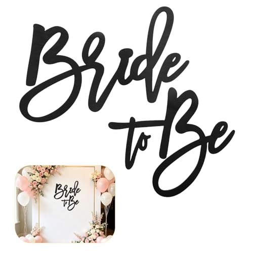 Dqwtb Bride To Be Wooden Sign Black Painted Bride To Be Sign for Backdrop for Bachelorette Parties Bridal Shower Decor Wedding Photo Props Cutout Signs