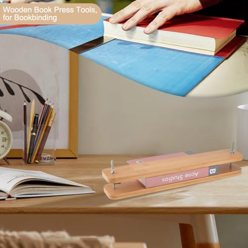 OLYCRAFT Ferramentas de prensa de livros de madeira retangulares para encadernação de madeira para e