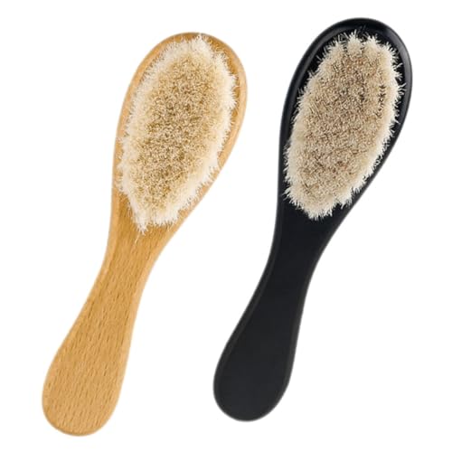 RORPOIR 乳児用頭皮ケアブラシセット 木製ハンドルブラシ 2個セット 新生児用 幼児用 クレードルキャップ洗浄