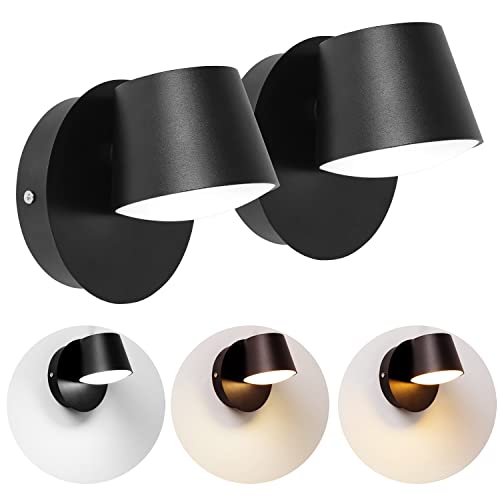 Adust Wall Lamps For Bedrooms Set Of 2, 15W Plug In Cord Bed Headboard Light Touch Dimmable Led, 3 Color Temperature, Wall Mounted Bedside Reading Light #TOP7