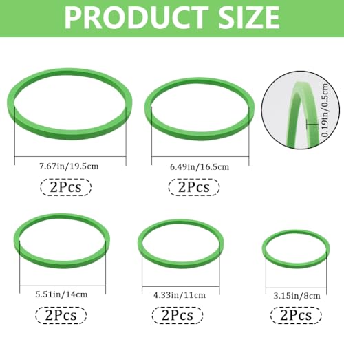 CREATCABIN 10Pcs Fish Feeding Rings Set Aquarium Floating Plant Rings 5 Sizes Foam Floating Plant Corral Round Fish Feeder Rings Fish Tank Plant Ring for Bettas Fish Aquarium Accessories Green - Image 2