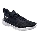 Under Armour Mens Curry 7 Basketball Shoe (Black/White/Metallic Silver, Numeric_12)