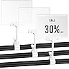 3 Pcs Acrylic Clip on Sign Holder with Clamp 5.5 x 7 Inch Retail Store Signs Displays Double Sides Swivel Signage with PVC Card Clothing Price Hanging Signage for Supermarket Business