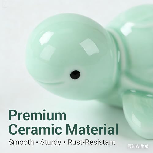 Tapa para perno de inodoro con figura de tortuga marina verde esmaltada 3