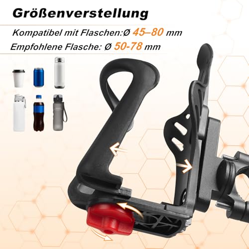 Fahrrad Flaschenhalter & Getränkehalter für Ø 45-78mm Trinkflaschen – Ansicht 2