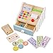 Toddmomy Bambini Registratore di Cassa Registratore di Cassa Giocattolo Giocattolo di Legno Pretend Gioca Set Apprendimento Precoce Supermercato Registratore di Cassa Giocattolo