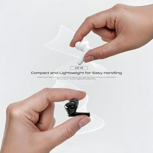 Image of Lenyes AIR68 Wireless Earbuds | 20H Playtime | Bluetooth 5.4 | Scratch-Resistant Finish | Hi-Fi Sound | Touch Controls | Voice Assistant | Type-C Charging Case - White