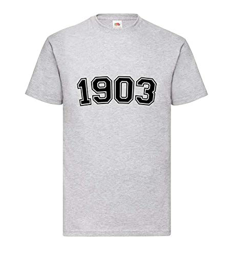 T-shirt pour homme 1903 gris XXXL en coton confortable