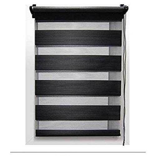TOCADIS Store Enrouleur Jour/Nuit 4 Coloris 12 Tailles DIFFERENTES (45 X 90 CM, Noir)
