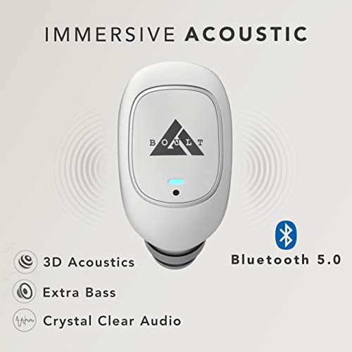 Image of Boult Audio AirBass Truly Wireless Bluetooth in Ear Earphone with Mic (White)