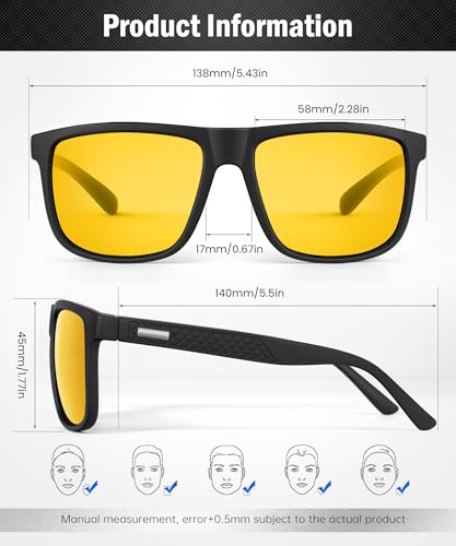 Image of Sunglasses-for-Men Polarized Mens Sunglasses: Retro Sun glasses with UV Protection for Driving Fishing Golf