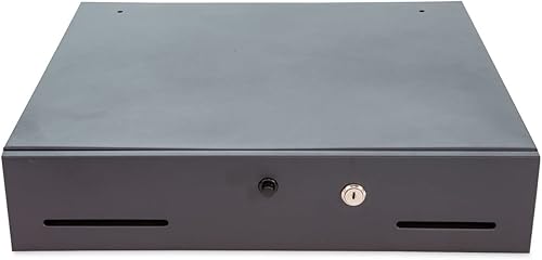 CONTROLTEK Cajón metálico para efectivo, monedasefectivo, 10 compartimentos, 16 x 11.25 x 2.25, negro