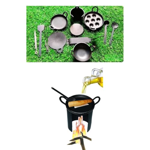 Image of Future World Iron Miniature Kitchen Set | Real Cooking Miniature Kitchen Set | Kitchen Set Toys for Girls | Real Cooking Set for Kids | Real Cooking Iron Set (Pack-12)