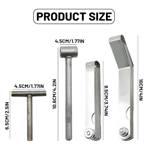 Image of Hoypeyfiy Set of 4 Motorcycle Engine Valve Adjustment Tool Kit, Engine Screw Spanner, Feeler Gauges, Valve Tools for Motorcycle Motor Engine