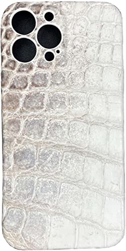 Coque iPhone 13 Pro Himalaya GUMMMY en crocodile blanc luxe