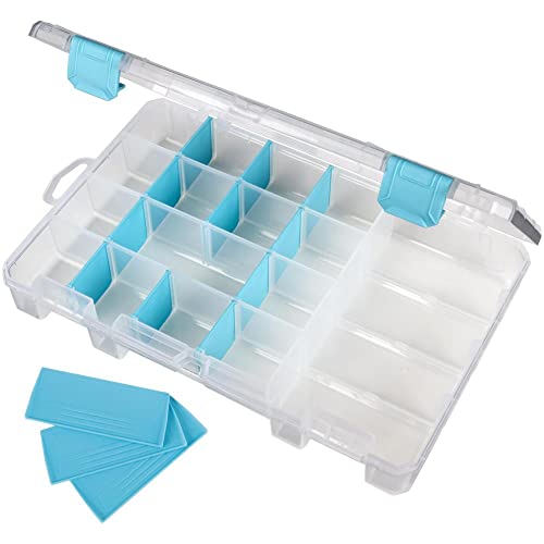 ArtBin 6944AG Medium Anti-Tarnish Box with Removable Dividers, Jewelry & Craft Organizer, [1] Plastic Storage Case with Anti-Tarnish Technology, Clear with Aqua Accents4