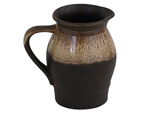 große Bunzlauer Keramik Kanne/Eisteekanne/Milchkanne 2,2 Liter, Ø20 cm, H=21 cm im Dekor braun (Bauernkeramik)