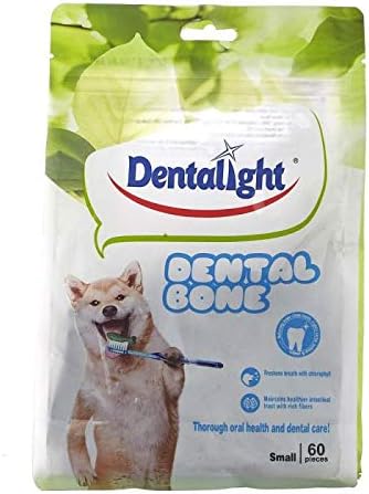 Goofy Tails Gnawlers Dentalight Mini Dental Vegetarian Bone Young Adult Dog Treat, 540g (60 Pieces)