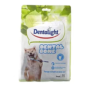 Goofy Tails Gnawlers Dentalight Mini Dental Vegetarian Bone Young Adult Dog Treat, 540g (60 Pieces)