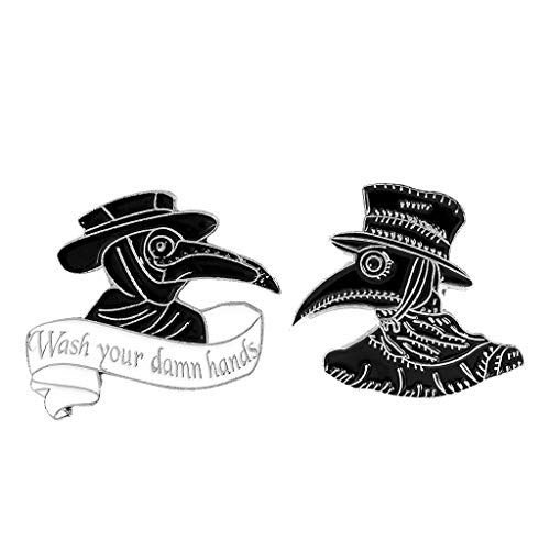 Xinqin Punk Emaille Pin, Pest-Doktor Schnabel Vogel Kopfmaske Pin, Cartoon Abzeichen Retro-Revers-Brosche, Rabe Brosche für Kleidung Beutel Rucksack Dekoration und Halloween Jahr Geschenk Cover