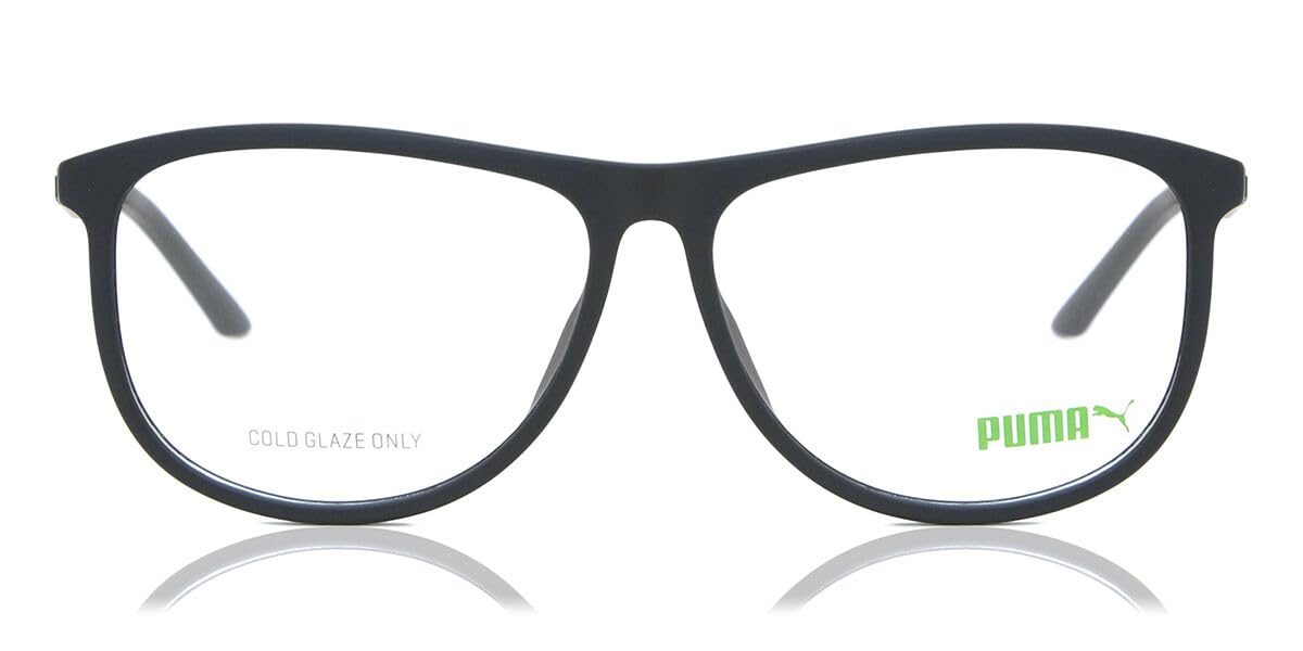PUMA Brille mit Sehstärke für Unisex optional mit Sonnenbrillentönung oder Blaulichtfilter, Rechteckig/Quadratisch, gefertigt im Spritzgussverfahren (inklusive Brillenetui)