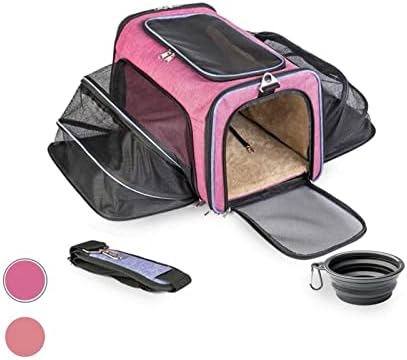 Titaj Portable Cat Carrier - Expandable Pet Carrier - Soft Sided Small Dog Carrier - Spacious TSA Airline Approved Pet Carriers -…