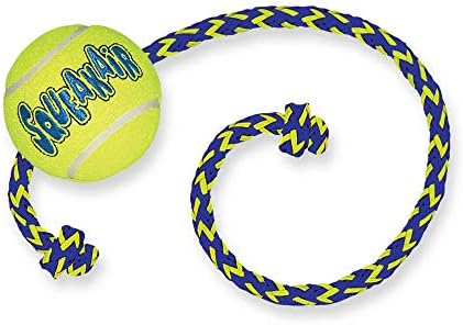 KONG SqueakAir Ball with Rope Dog Toy, Medium x 3