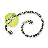 KONG SqueakAir Hundespielzeug Ball mit Seil, Medium, 3 Stück
