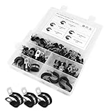 NUOBESTY 47 pièces Lot de Colliers de Serrage R Acier Inoxydable avec Bande Caoutchouc Cl...