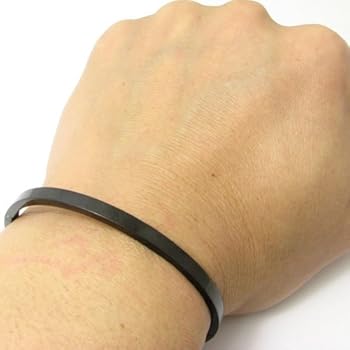 Amazon | バングル ステンレス製 シンプル ブラック ステンレス