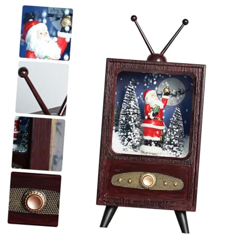 Televisión Navideña PRETYZOOM con simulación de nieve para decoración de escritorio 8