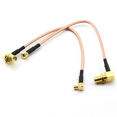 DZS Elec 2個右の角度MCXオス右角度の接続線ワイヤジャンパ15 cm SMAメスrg316 RF同軸同軸ケーブルアンテナ延長ケーブルアダプタJumper