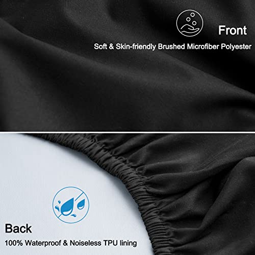 David's Kids Waterproof Crib Sheets Fitted 2 Pack, Ultra Soft Breathable Crib Mattress Protector For Boys Girls Neutral, Fit Standard Crib Mattress And Toddler Mattresses, Black #TOP3