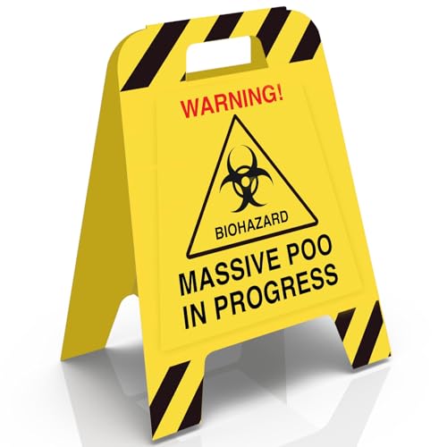 Fathers Day Funny Gift For Dad Him Joke Present Husband Boyfriend Wet Floor Sign Massive Poo In Progress Prank Gag Partner Toilet Humour