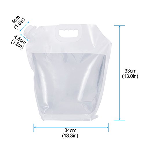 Collapsible Water Tank Container 4 Pack 5L BPA Free Plastic Water Carrier Portable Water Tank Lightweight Space-Saving Outdoor Folding Water Bag for Sport Hiking Camping Riding Mountaineer-Clear - Image 3