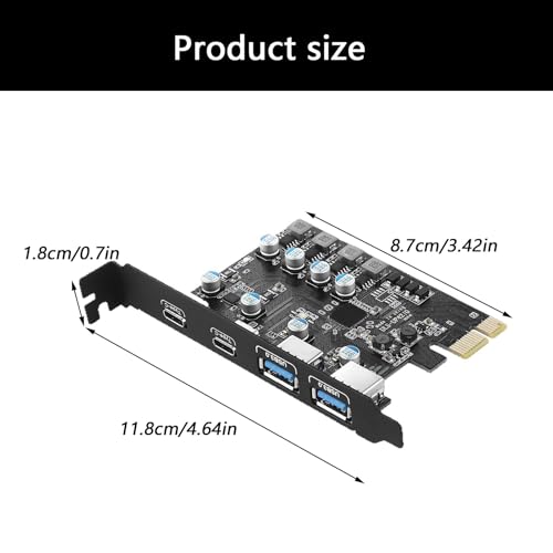 Tarjeta de expansión PCIe para conectar cuatro periféricos USB y tipo C en PC 3