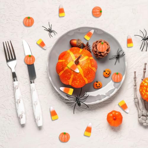 Image of JUNEBRUSHS 50 Pcs Fake Candy Corns Artificial Pumpkin Resin Ornaments