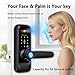 Jacchozhi Smart Lock with Face Recognition, 3-in-1 Camera+ Doorbell+ Keyless Entry Door Handle, Palm Vein, Fingerprint, Keypad, WiFi Electronic Knob for Front Door and Bedroom,Motion Sensor,Tuya App