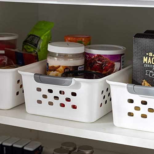 Iris Usa Plastic Storage Basket, 12-Pack, Small, Shelf Basket Organizer For Pantries, Kitchens, Cabinets And Bedrooms, White #TOP3