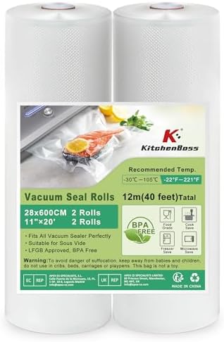 Sacs Sous Vide - 2 Rouleaux Hermétiques BPA Free pour Aliments